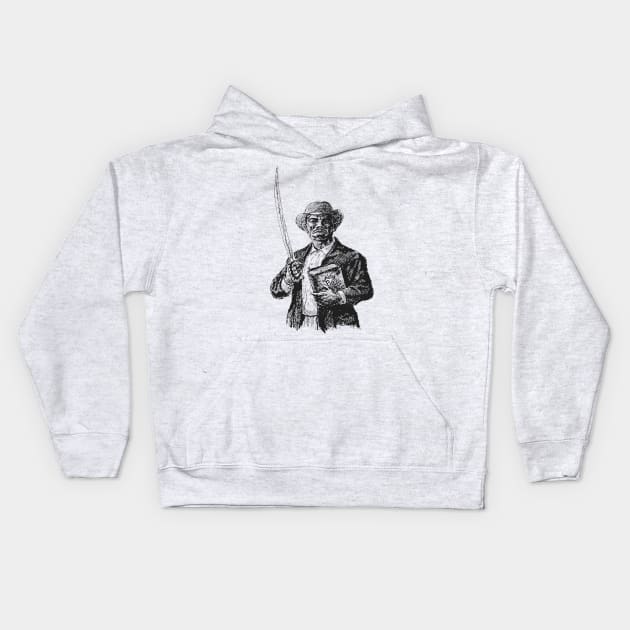 Nat Turner Sketch - American History, Anti Slavery, Anti Racist Kids Hoodie by SpaceDogLaika